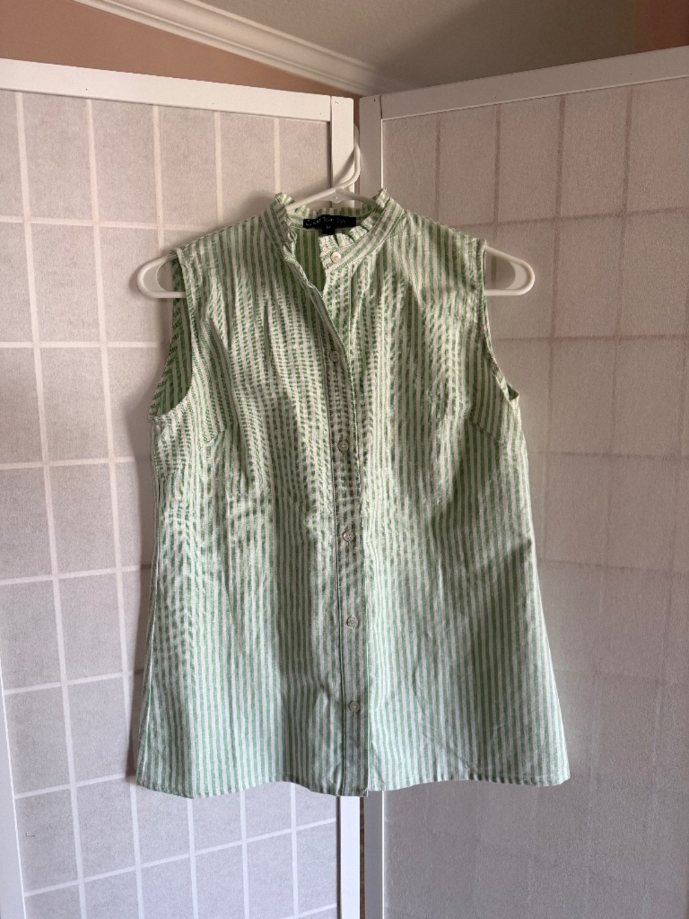 KJP Preppy Striped Sleeveless Button Up